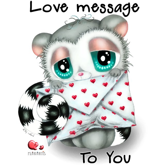 Cute Lemur Love Message - Hand-Drawn Valentine Tasse (Von Creator hochgeladen)