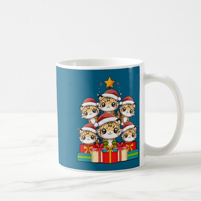 Cute Leopard Gecko Le Lizard Christmas Tree Xmas H Kaffeetasse (Rechts)