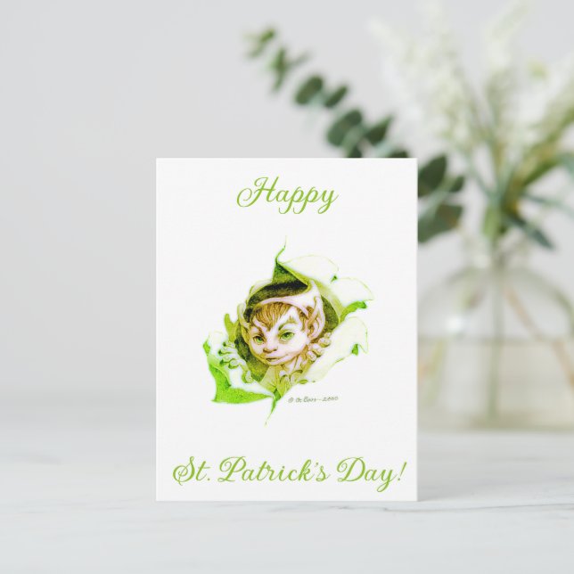 Cute Leprechaun St. Patrick's Day  Postkarte (Stehend Vorderseite)
