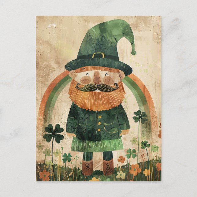 Cute Leprechaun Watercolor St. Patrick's Day  Postkarte (Vorderseite)
