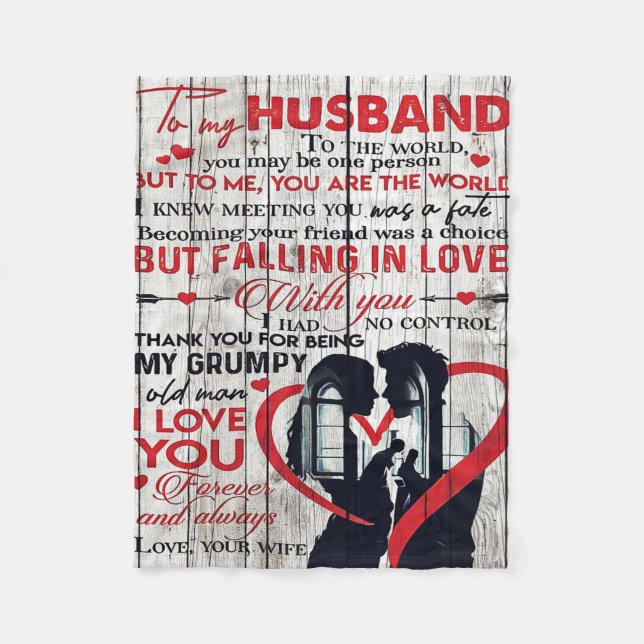 Cute Letter for Husband | To My Husband Present Fleecedecke (Vorderseite)