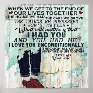 Cute Letter To Husband   Cool Design Gift   Poster