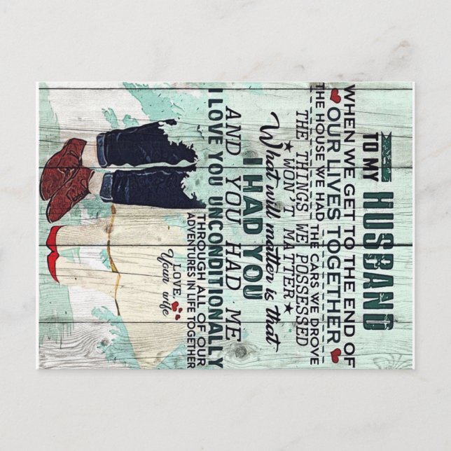 Cute Letter To Husband | Cool Design Gift | Postkarte (Vorderseite)