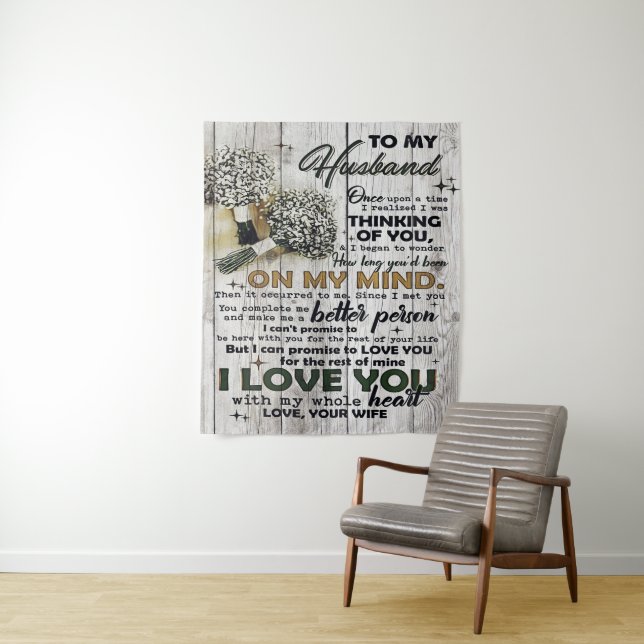 Cute Letter To Husband | Lovely Gift | Father Day Wandteppich (Beispiel)
