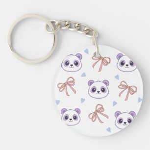 Cute Lilac Panda Motif Porte - clé - Style Kawaii
