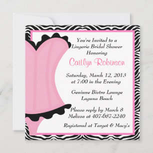 Cute Lingerie Invitation de douche nuptiale