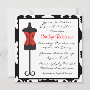 Cute Lingerie Invitation de douche nuptiale