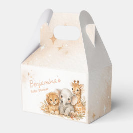 Cute Lion Elephant Giraffe Boho Earthy Neutral Kid Geschenkschachtel