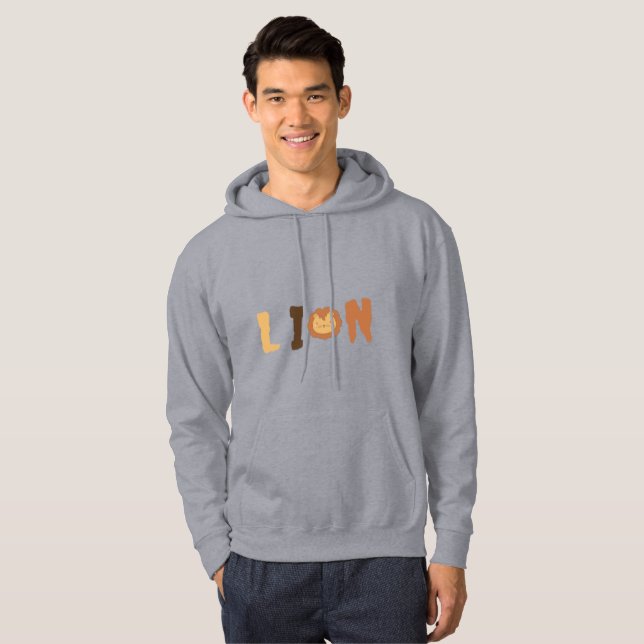 Cute Lion Graphic Tee – “Lion” Fun Animal Hoodie (Vorne ganz)