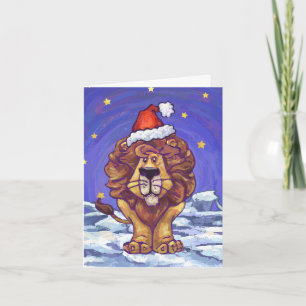 Cute Lion Holiday Card Feiertagskarte