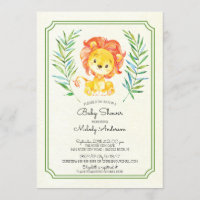 Cute Lion Neutral Baby shower Invitation