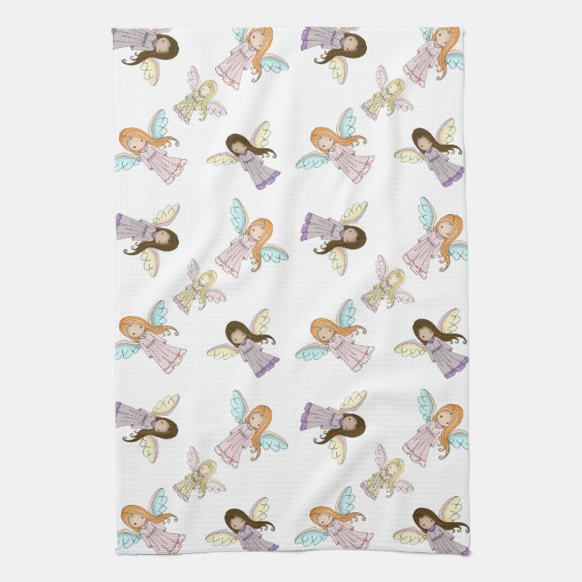 Cute Little Angels Serviette de cuisine (Vertical)