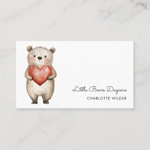 Cute Little Bear Carte de visite de garderie