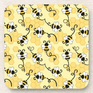 Cute little bees pattern getränkeuntersetzer