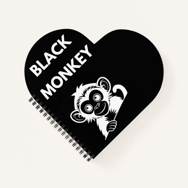 Cute Little Black Monkey Notizbuch (Vorderseite)