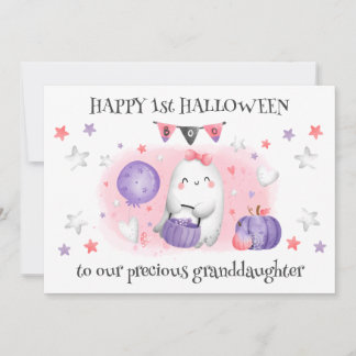Cute Little Boo Baby Ghost 1ère carte d'Halloween