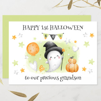 Cute Little Boo Baby Ghost 1ère carte d'Halloween