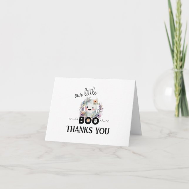 Cute Little Boo Halloween Baby shower Merci (Devant)