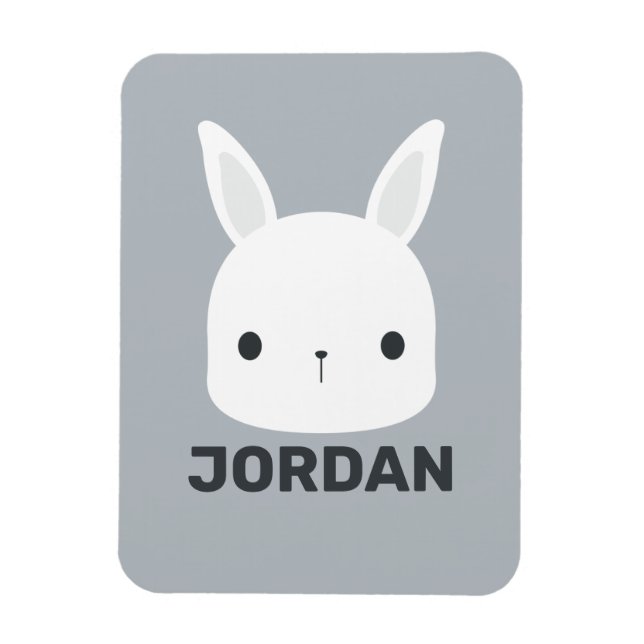 Cute Little Bunny Rabbit  with Personalized Name Magnet (Vertikal)