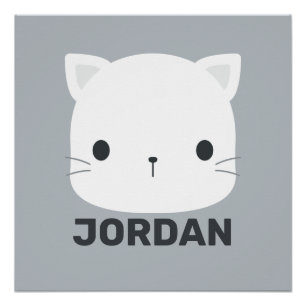 Cute Little Cat avec Poster de Nom Personnalisé