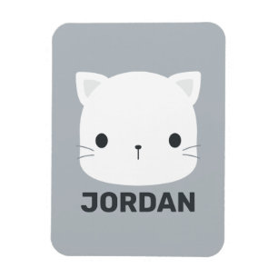Cute Little Cat with Personalized Name Magnet