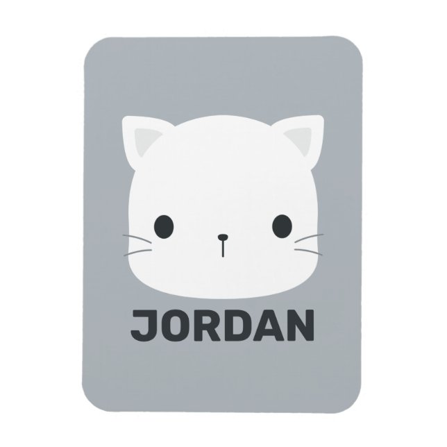 Cute Little Cat with Personalized Name Magnet (Vertikal)