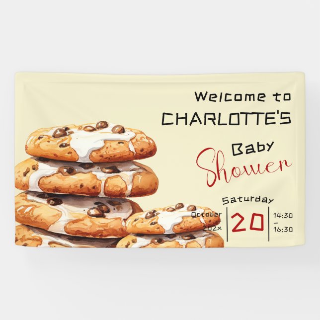 Cute Little Cookie Baby Shower Banner (Horizontal)