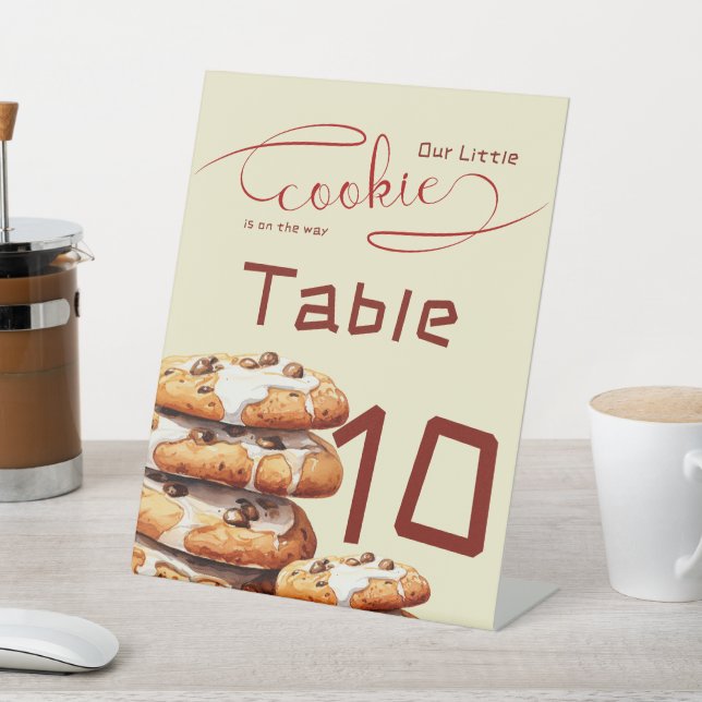Cute Little Cookie Baby Shower Table Numbers Sockelschild (In SItu)