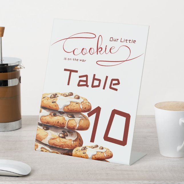 Cute Little Cookie Baby Shower Table Numbers Sockelschild (In SItu)