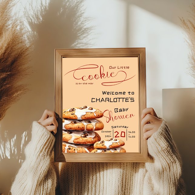 Cute Little Cookie Baby Shower Welcome Poster (Von Creator hochgeladen)