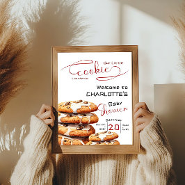 Cute Little Cookie Baby Shower Welcome Poster