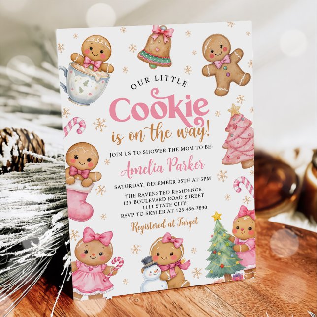Cute Little Cookie Winter Christmas Baby Shower Einladung (Von Creator hochgeladen)