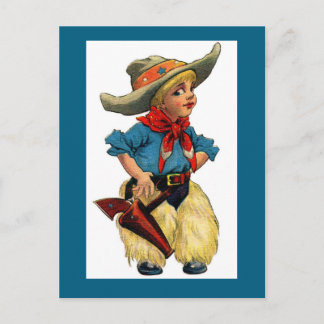 Cute Little Cowboy Postcard Postkarte