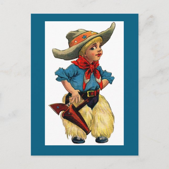 Cute Little Cowboy Postcard Postkarte (Vorderseite)
