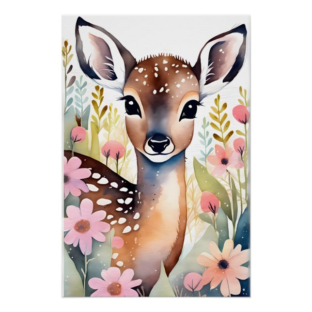 Cute Little Deer Poster (Vorderseite)