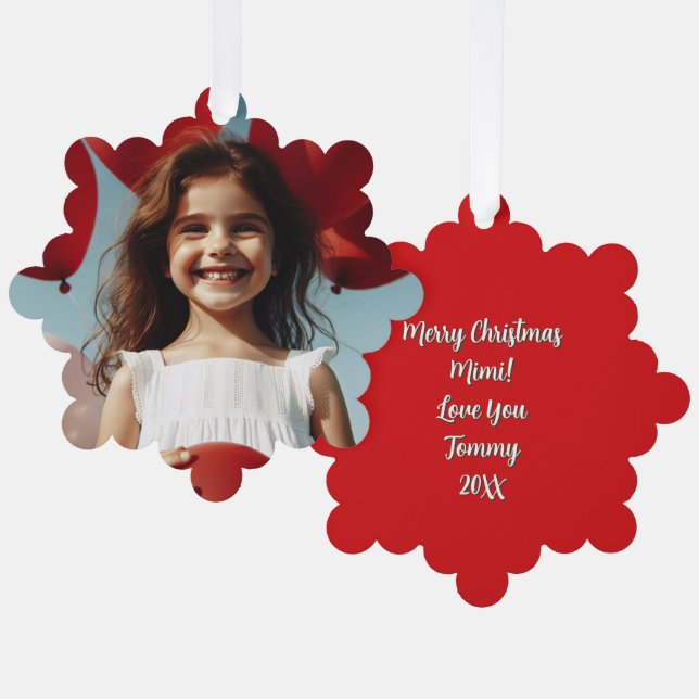Cute Little Elves - Personalized Christmas  Ornament Karte (Vorderseite/Rückseite)