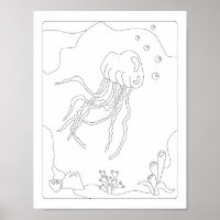Cute Little Jellyfish  Antistress Coloring book Po