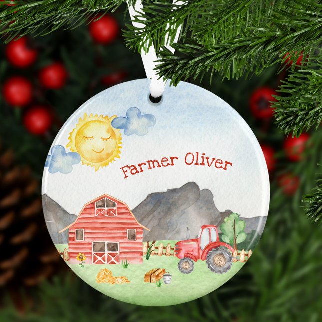 Cute Little Kids Farmer avec prénom Noël (Créateur téléchargé)