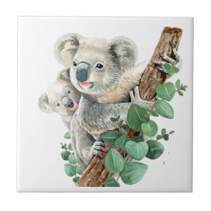 Cute Little Koala Bear Australian Animal Art    Fliese