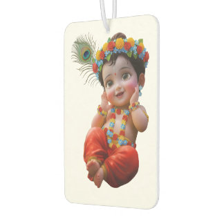 Cute Little Krishna Traditional Indian Art Poster Autolufterfrischer