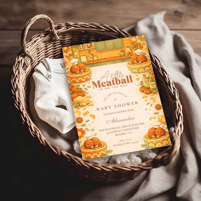 Cute Little Meatball Baby Shower Einladung (Von Creator hochgeladen)