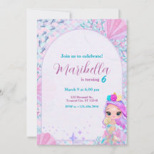 Cute Little Mermaid Under The Sea Birthday Party