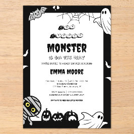 Cute Little Monster Baby Shower Illustration Acryleinladungen