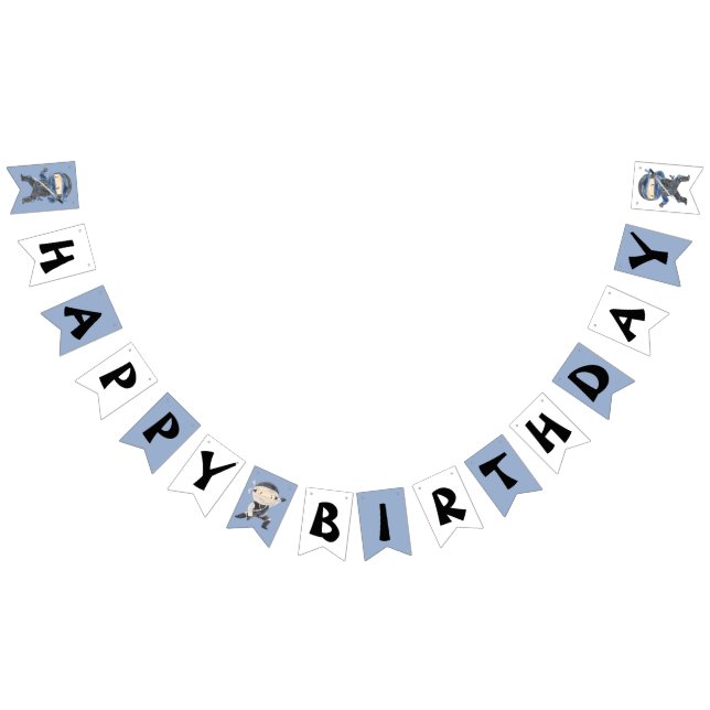 Cute Little Ninja Happy Birthday Bunting Flags Wimpelkette (Alle)