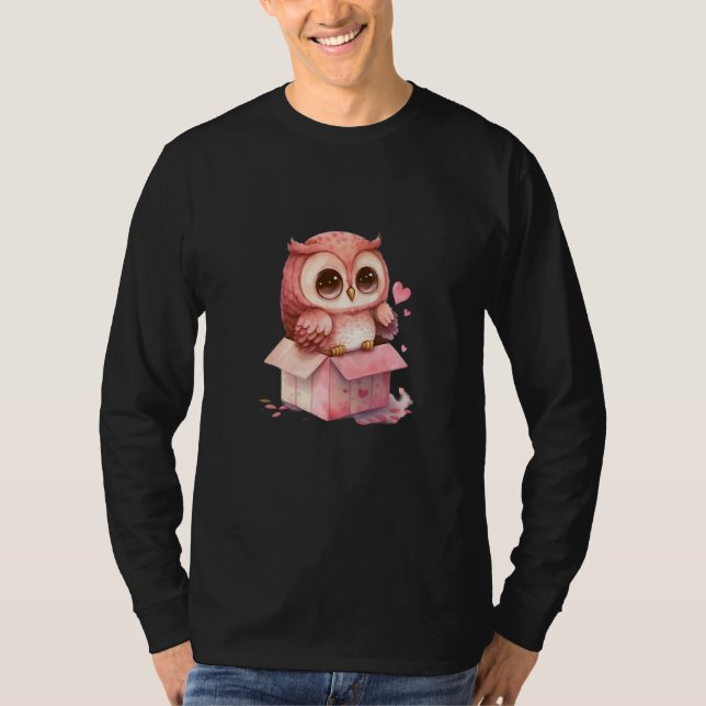 Cute Little Owl Valetines Animal Love  25 T-Shirt (Vorderseite)