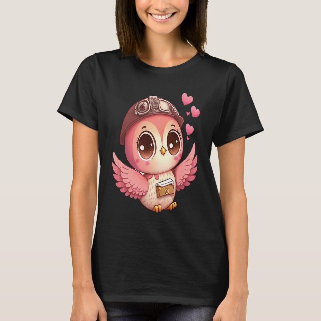 Cute Little Owl Valetines Animal Love  8 T-Shirt (Vorderseite)
