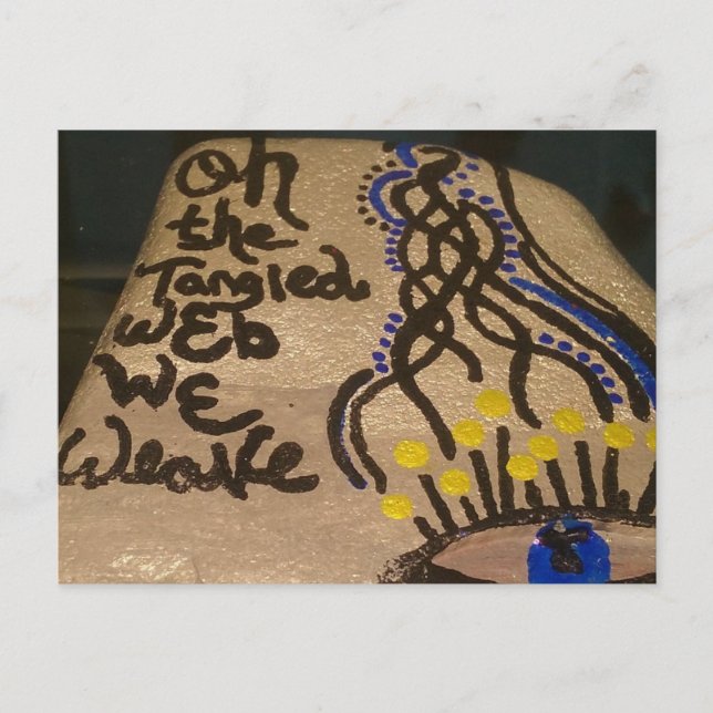 Cute Little Painted Rock Web We Weave Postkarte (Vorderseite)