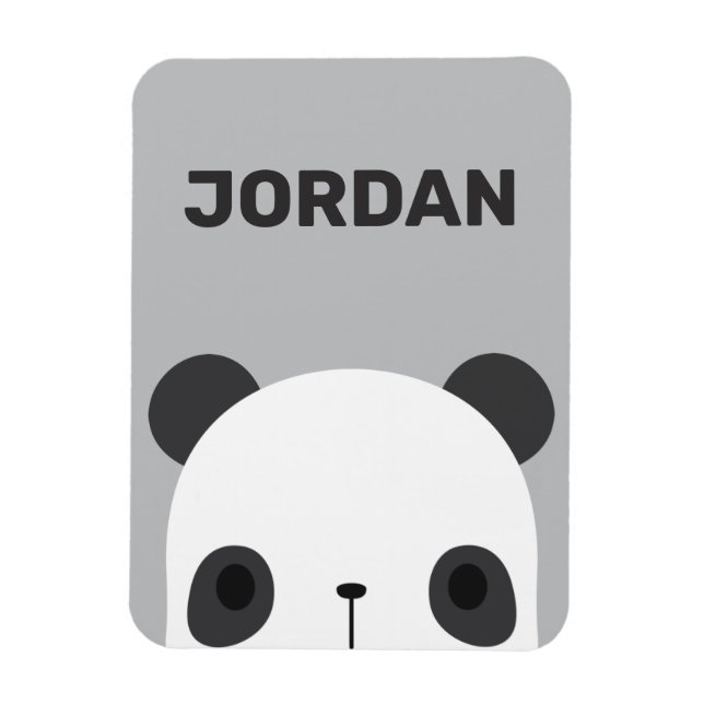 Cute Little Panda Bear with Personalized Name  Magnet (Vertikal)