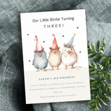 Cute Little Party Birds Any Age Kids Birthday