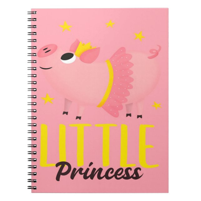 Cute little Pig Princess Piglet | Box Wallet Color Notizblock (Vorderseite)